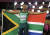 South Africa&#39;s Wayde Van Niekerk celebrates after winning the gold medal in the men&#39;s 400-meter final during the World Athletics Championships in London Tuesday, Aug. 8, 2017. (AP Photo/Matt Dunham)