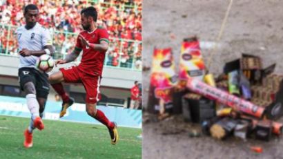 인도네시아 A매치 축구 경기에서 벌어진 끔찍한 사고