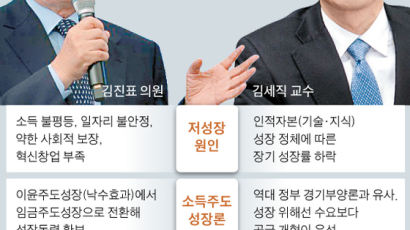 “소득주도성장으로 저성장 해결” vs “단기 부양책일 뿐”