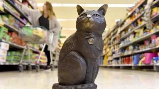 영국의 수퍼마켓에 고양이 동상이 세워진 사연