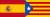 스페인 국기(왼쪽)과 카탈루냐 깃발. 