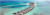 몰디브 바다 위에 펼 쳐진 클럽메드 피놀루 빌라 전경.