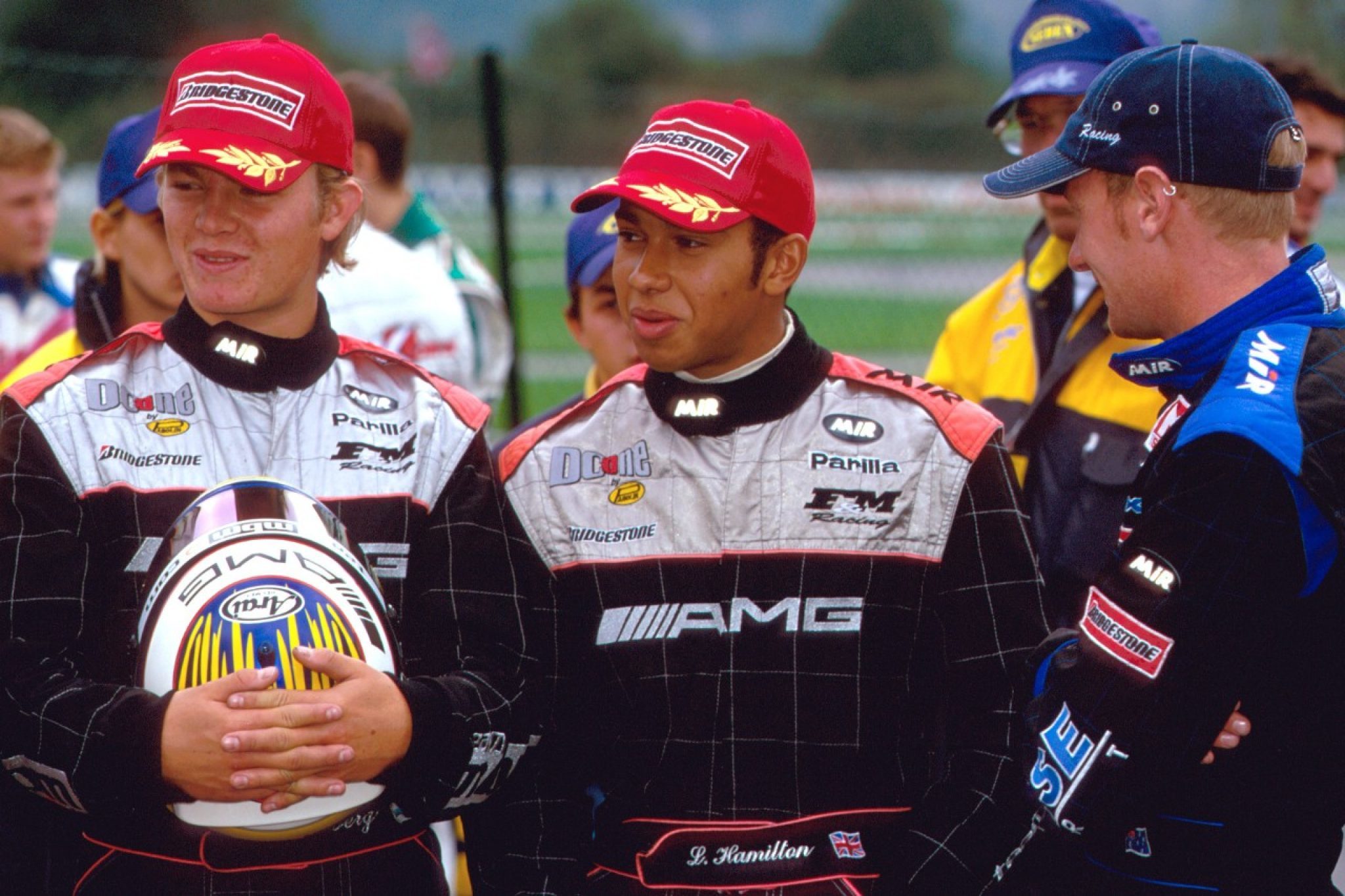 2001년 월드 카트 챔피언십에서도 메르세데스의 팀메이트였던 니코 로즈버그(왼쪽)와 루이스 해밀턴 [사진 Sutton Motorsport Images]