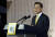 문재인 대통령이 26일 63빌딩 컨벤션센터에서 열린 10.4 남북 공동선언 10주년 기념식에서 축사를 하고 있다. 청와대사진기자단