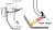 브레이크 페달 어셈블리의 구성. 양산차 대부분은 페달의 유격(파란색)이 존재한다. 이후 조작구간 초반(빨간색), 유압 등을 이용해 실제 페달이 밟히는 것보다 더 많이 브레이크 캘리퍼를 작동시킨다.