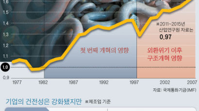 2010년대 이후 기업 구조조정 주춤 … IMF 모범생 한국 ‘성장판’ 닫힌다