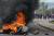 온두라스 대학생들이 지난 8월 2일(현지시간) 수도 테구시칼파에서 반정부 시위를 벌이고 있다.[AFP=연합뉴스] 