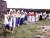 1988년 성화가 지날 때 마을축제의 하나로 거행될 연물놀이를 연습하고 있는 북제주군 조천읍 조천리 연북정 마을주민들.[연합뉴스]