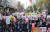 트럼프 미국 대통령 방한을 사흘 앞둔 4일 오후 서울 종로구 르메이에르빌딩 앞에서 열린 &#39;NO트럼프ㆍNO WAR 범국민대회&#39;에서 참가자들이 구호를 외치고 있다. [연합뉴스]