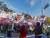 7일 평택 미군기지 앞에 모인 보수단체 회원들이 트럼프를 환영하는 행사를 열고 있다. 김민욱 기자