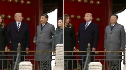 트럼프와 눈 마주치자 주머니에서 손 뺀 시진핑