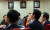 17일 오전 이승만·박정희·김영삼 전 대통령의 사진이 걸려 있는 당사 회의실에서 최고위원회의가 열리고 있다. 박종근 기자