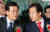 2009년 당시 홍준표 한나라당 원내대표(오른쪽)와 원혜영 민주당 원내대표. [중앙포토]
