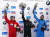 지난 11일 미국 레이크플래시드에서 열린 스켈레톤 월드컵 1차 대회에서 동메달을 땄던 알렉산드르 트레티아코프(오른쪽). 가운데는 1위 마틴 두쿠루스(라트비아), 왼쪽은 2위 윤성빈(한국). [AP=연합뉴스]