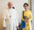 지난 5월 4일 바티칸을 방문해 프란치스코 교황(왼쪽)을 만난 아웅산 수치 미얀마 국정자문역. 수치 자문역은 28일 미얀마를 방문한 교황과 회담을 갖고 오는 30일 중국을 방문한다. [사진=AP]