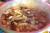 제대로 굳어지지 않은 추두부를 꿩육수에 넣고 느타리·표고·밤나무버섯과 씻은 김치를 넣어 끓인 추두부버섯탕.