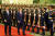 &#39;문재인 대통령과 시진핑 중국 국가주석이 14일 오후 베이징 인민대회당 북대청에서 열린 공식환영식에서 의장대를 사열하고 있다.[연합뉴스]
