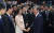 President Moon exchanged handshakes with Song Hye-kyo, the soap opera actress, at the opening ceremony of the Korea-China Economic and Trade Partnership event in Beijing. ⓒ Yonhap News