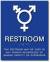 미국 뉴욕시립대학교에서 사용하는 성중립화장실 표지판. 남녀 성별 표시 기호가 혼재된 형태다. [사진 뉴욕시립대 홈페이지]