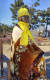 속초 청초호 호수공원 평화의 소녀상이 털모자 털목도리와 함께 누군가 가져다준 담요를 두르고 있다.[연합뉴스]