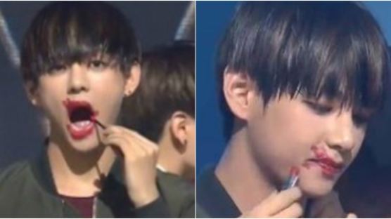 What Made V of BTS Wear Red Lipstick on Stage?