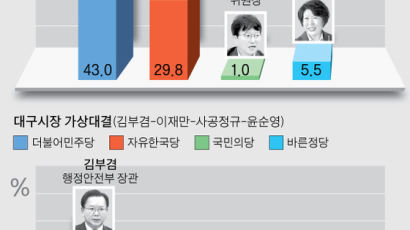 보수 아성 대구시장, 김부겸이 앞서지만 출마 불투명