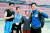 북한 피겨 페어 선수팀이 한국 선수들과 함께 한 장면. 왼쪽부터 북한 김주식, 한국 김규은, 북한 렴대옥, 한국 강감찬 선수. 