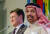 석유수출국기구(OPEC) 의장인 칼리드 알 팔리흐 사우디아라비아 석유장관과 알렉산드르 노박 러시아 에너지장관이 기자회견을 하고 있다. [빈 EPA=연합뉴스]