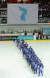 남북 여자 아이스하키 단일팀이 4일 오후 인천 선학링크에서 스웨덴과 친선 평가전을 벌였다. 한반도기가 걸려있는 경기장에 남북 단일팀 선수들이 입장하며 하이파이브를 하고 있다. [사진공동취재단]