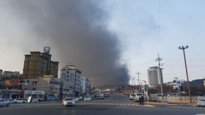 올림픽 하루 앞두고, 강릉미디어촌 인근 공사장 화재발생 