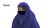 이슬람 여성 의상의 하나인 니캅. 눈을 제외한 얼굴 전체를 가리기 위한 용도다. 