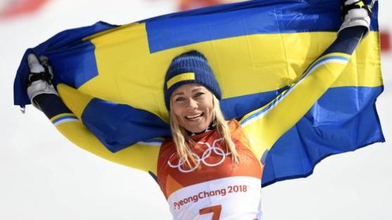 스웨덴 한스도터 '스키 요정'보다 빨랐다...女 회전 금메달 