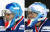 한국 대표팀 골리 맷 달튼의 마스크에 이순신 장군 그림이 지워져 있다. [연합뉴스]