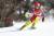 북한 김련향이 스키 알파인 여자 회전 경기를 하는 모습. [EPA=연합뉴스]