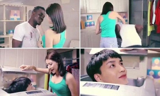 지난 2016년 중국에서 방영되면서 흑인 비하 논란을 일으킨 한 세탁 세제 광고. [인터넷캡처]