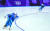 한국 대표팀이 19일 강원도 강릉 스피드스케이팅 경기장에서 열린 2018 평창겨울올림픽 스피드스케이팅 여자 팀추월 준준결승 경기에서 질주를 하고 있다. 뒤처진 노선영. [강릉=뉴스1]