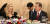도널드 트럼프 미국 대통령의 딸 이방카 백악관 보좌관이 23일 오후 청와대 상춘재에서 문재인 대통령 내외와 만찬을 하며 발언하고 있다. [연합뉴스]