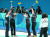 23일 오후 강원 강릉컬링센터에서 열린 2018평창올림픽 여자 컬링 준결승전 대한민국과 일본의 경기에서 연장전 끝에 8-7로 승리를 거두며 결승에 진출한 한국 선수들이 환호하고 있다. [연합뉴스]