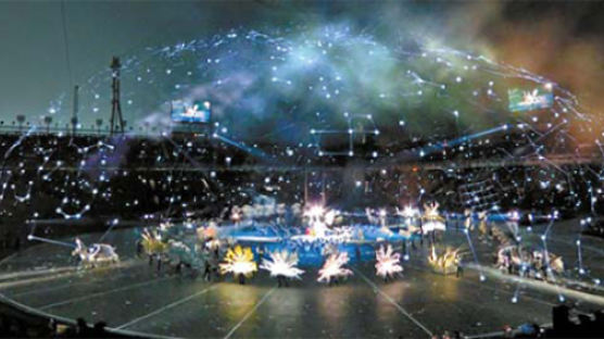 환한 메밀꽃밭, 188대 장구 굉음 … 미디어아트 대축제