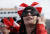 20일 평창 휘닉스 스노우 파크에서 열린 여자 하프 파이프 결승전을 지켜보고 있는 캐나다팬.[AP=연합뉴스]
