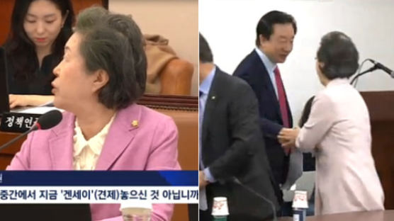  한국당 의원들, "겐세이 멋있다"며 이은재에 엄지척