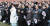 문재인 대통령 내외가 1일 오전 서울 서대문형무소 역사관에서 열린 제99주년 3ㆍ1절 기념식에 참석, 참석자들과 국기에 경례하고 있다. [연합뉴스]