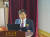 3월 9일(금), 중국 대리대학교 고성캠퍼스 도서관 강당에서 성결대 윤동철 총장이 연설을 하고 있다. 
