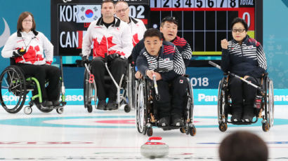 '잘 싸웠다 오벤져스' 韓 휠체어컬링, 평창 패럴림픽 4위 마감