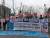 진보성향 8개 시민단체 회원들이 1일 서울 광화문에서 &#39;한미전쟁연습 중단&#39;이라 쓰인 현수막을 걸고 집회를 하고 있다. 김정연 기자