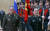 3일(현지시간) 러시아를 방문한 중국 웨이펑허 신임 국방부장(오른쪽)이 세르게이 쇼이구 러시아 국방장관과 의장대를 사열하고 있다. [사우스차이나모닝포스트(SCMP) 홈페이지, 러시아 국방부 제공] 