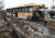  5일 오전 울산 북구 염포동 아산로에서 시내버스가 도로변 담장을 들이받는 사고가 발생했다. 119 구조대 등이 현장을 수습하고 있다. [연합뉴스]