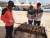 2018 우도 소라축제장을 찾은 관광객이 뿔소라를 굽는 장면을 바라보고 있다. 최충일 기자