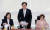 2014년 2월 27일 국회 의원회관에서 열린 민주당 초재선의원 모임 &#39;더 좋은 미래&#39; 회동 모습. 왼쪽부터 유은혜, 김기식, 은수미 의원. [중앙포토]