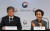 신인령 국가교육회의 의장(오른쪽)과 김진경 대학입시제도 개편 특별위원회 위원장이 16일 오후 2022 대입제도 개편 공론화 계획을 발표하고 있다. [연합뉴스]